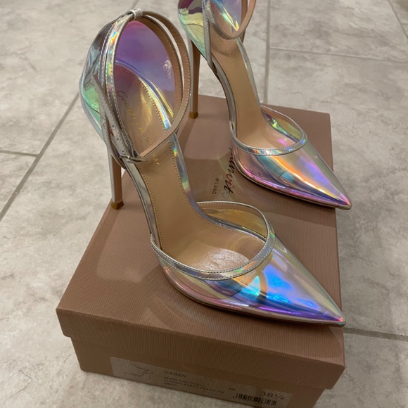 GIANVITO ROSSI Hologram 110mm Leather PVC Size 38 1/2 - Picture 3 of 12